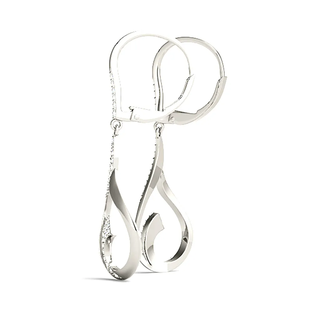 0.45 ctw Diamond Drop Earrings Modern Cocktail Style