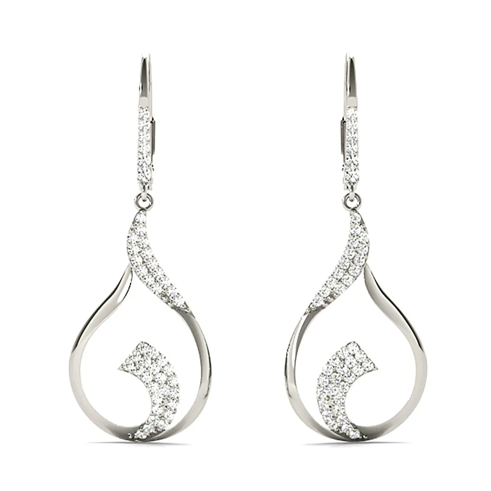 0.45 ctw Diamond Drop Earrings Modern Cocktail Style