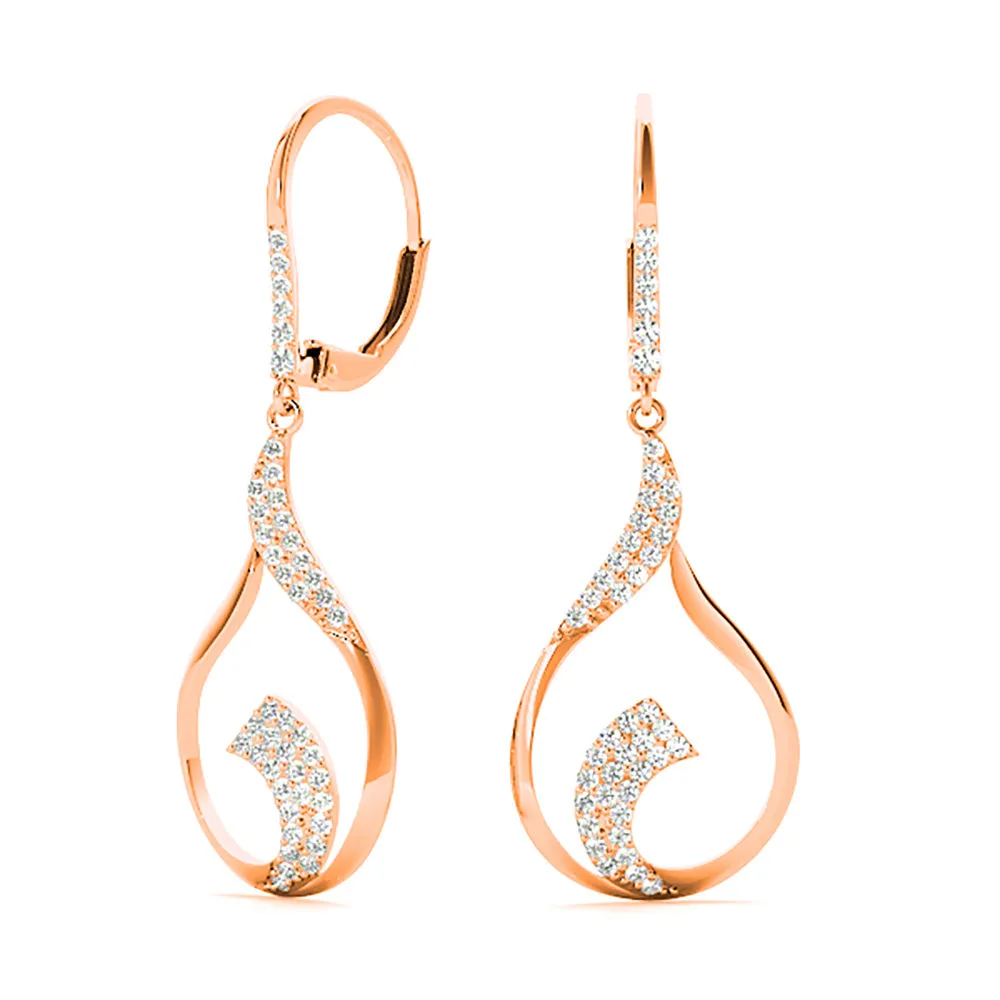 0.45 ctw Diamond Drop Earrings Modern Cocktail Style