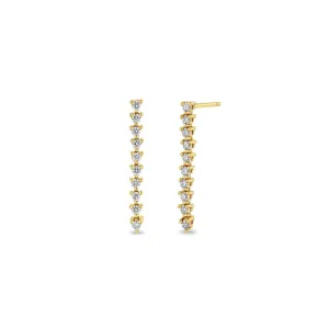 14k Diamond Tennis Drop Earrings