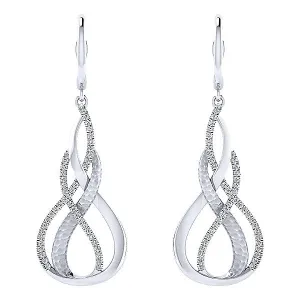 14k White Gold Contemporary Drop