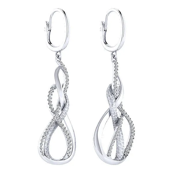 14k White Gold Contemporary Drop