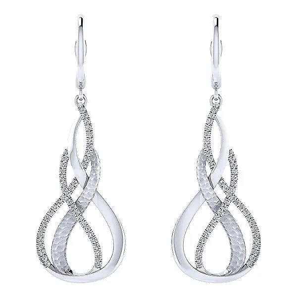 14k White Gold Contemporary Drop