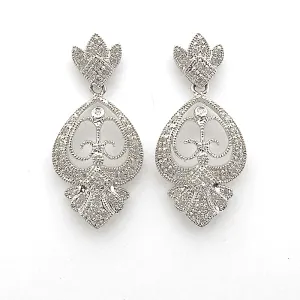 14k White Gold Diamond Earrings