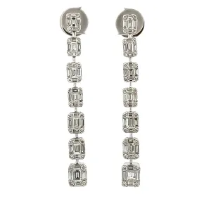 18k White Gold Diamond Drop Earrings