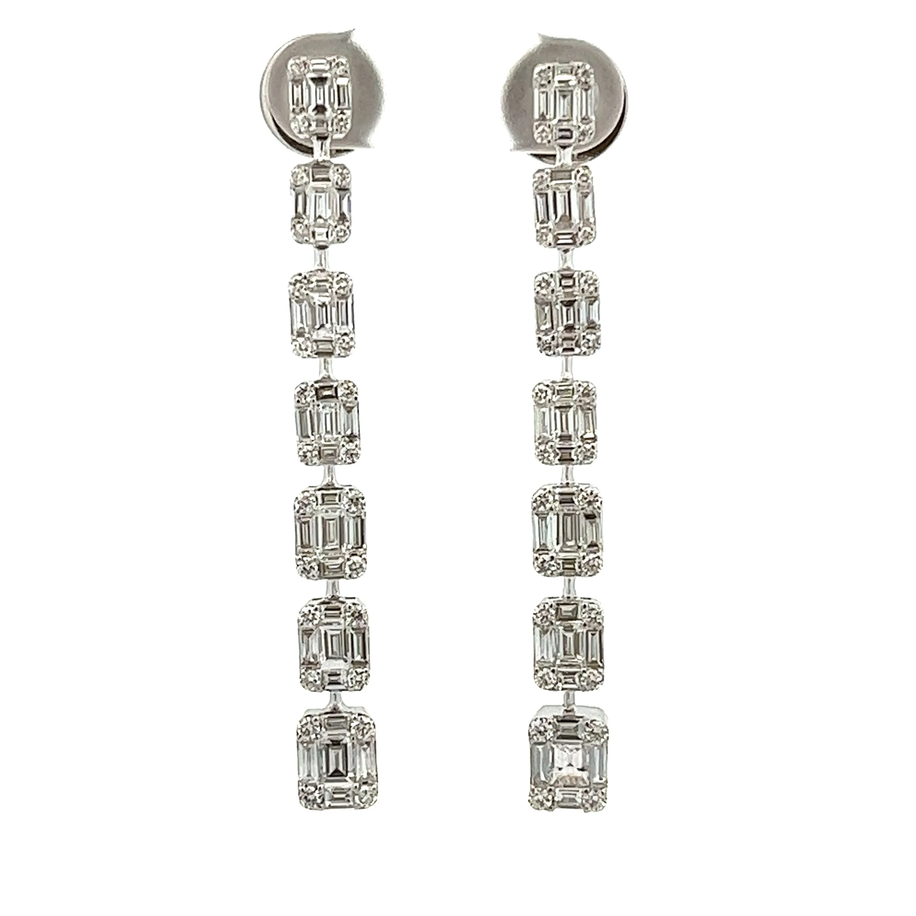 18k White Gold Diamond Drop Earrings