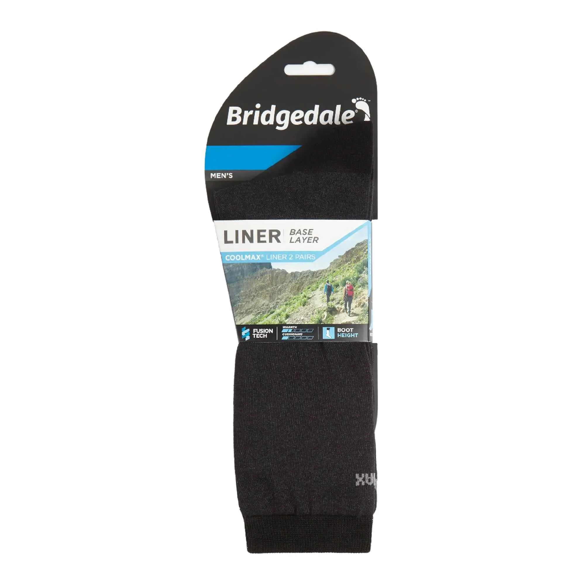 2 Pack Mens Base Layer Coolmax Liner Boot Socks