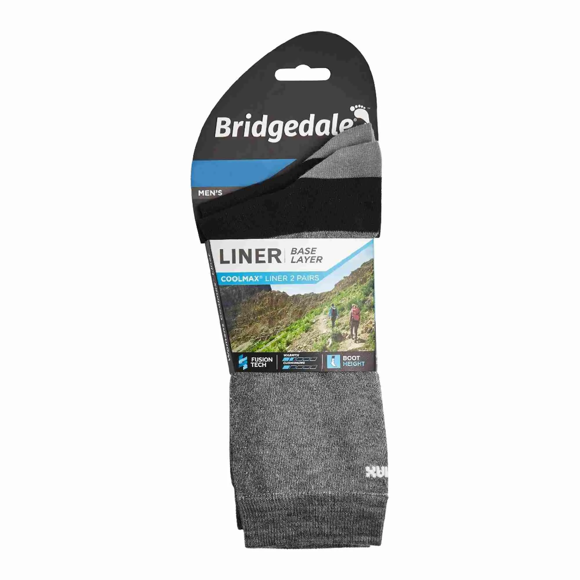 2 Pack Mens Base Layer Coolmax Liner Boot Socks