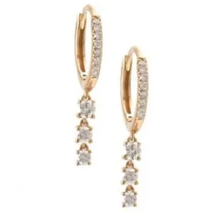 3 Diamond Drop Earring