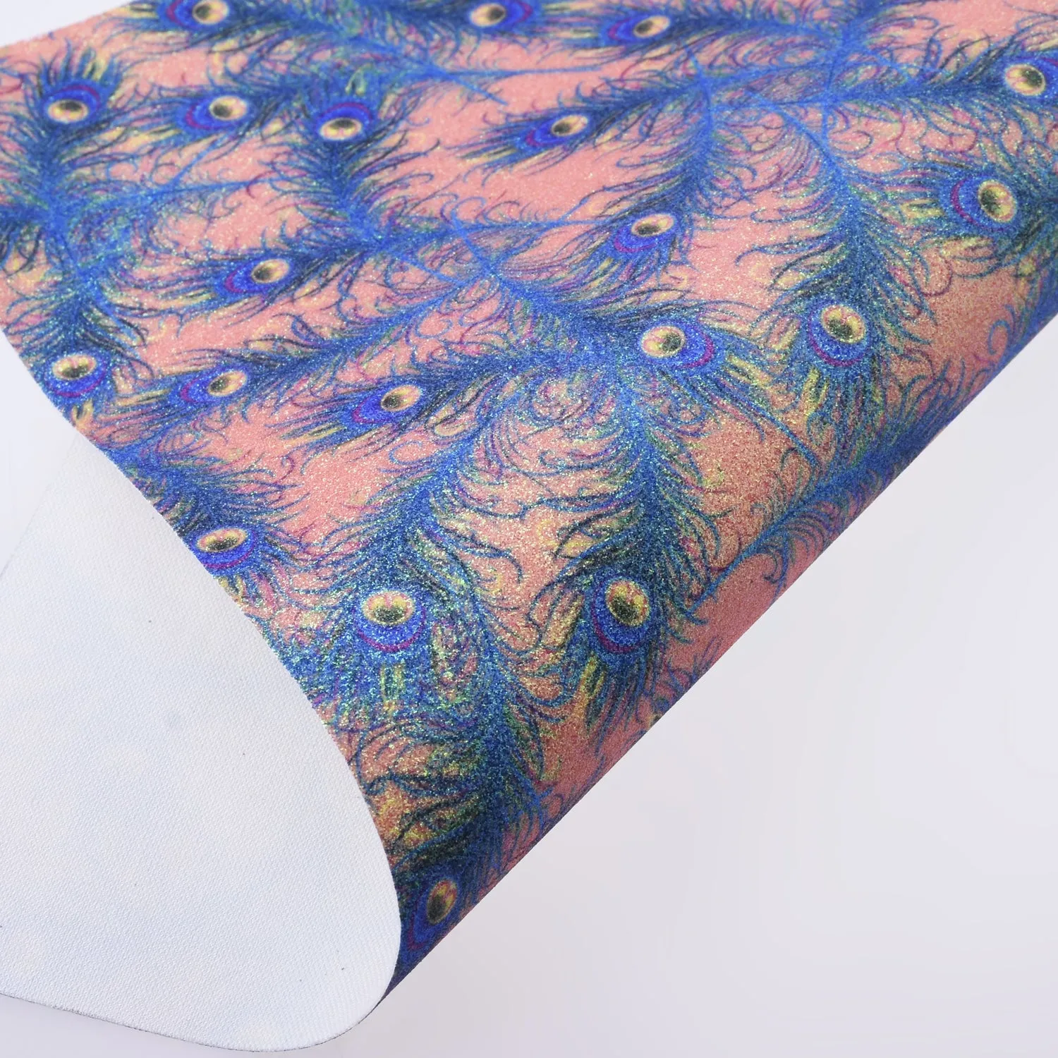 8*12" Nine-tailed fox Glitter Faux leather sheets Glitter PU fabric Earring Supplies 1pcs 102631