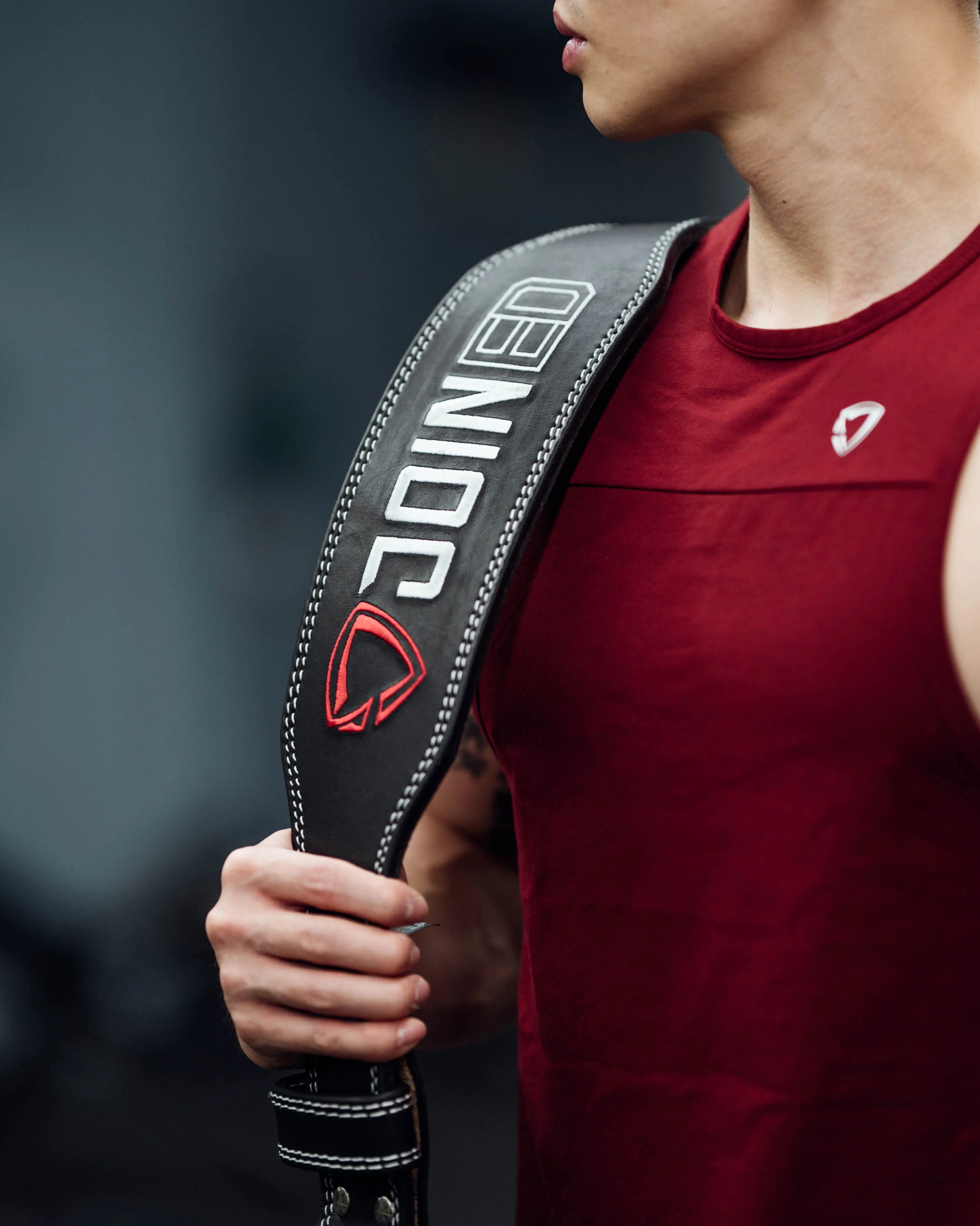 8MM Full Logo Aniline Leather Lifting Belt
