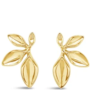 Absolute Gold Flat Leaf Statement Earrings