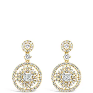 Absolute Gold Ornate Circular Drop Earrings