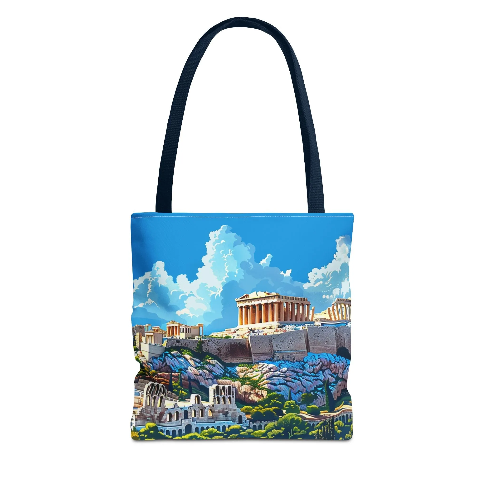 Acropolis Skyline Splendor Tote Bag - Carry the Legacy of Athens with You! Available in 3 sizes.