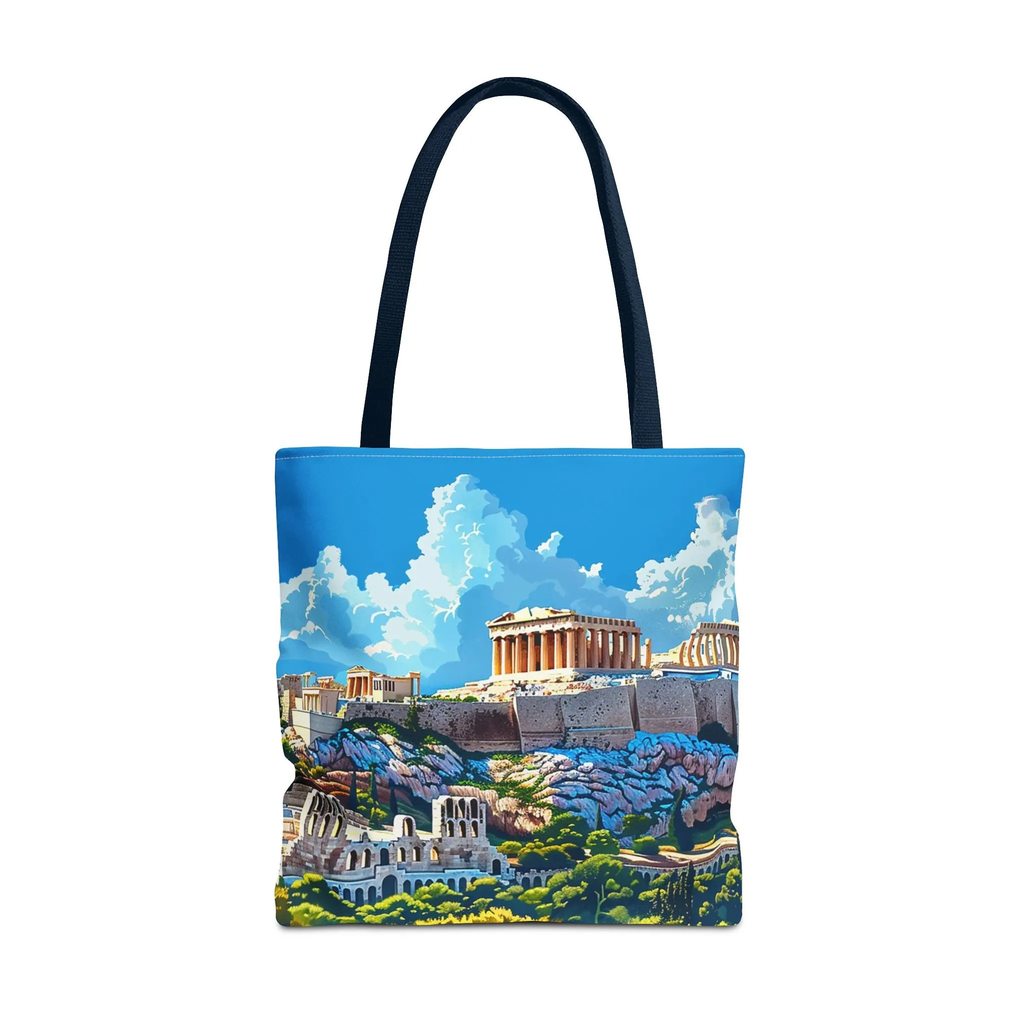 Acropolis Skyline Splendor Tote Bag - Carry the Legacy of Athens with You! Available in 3 sizes.