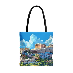 Acropolis Skyline Splendor Tote Bag - Carry the Legacy of Athens with You! Available in 3 sizes.
