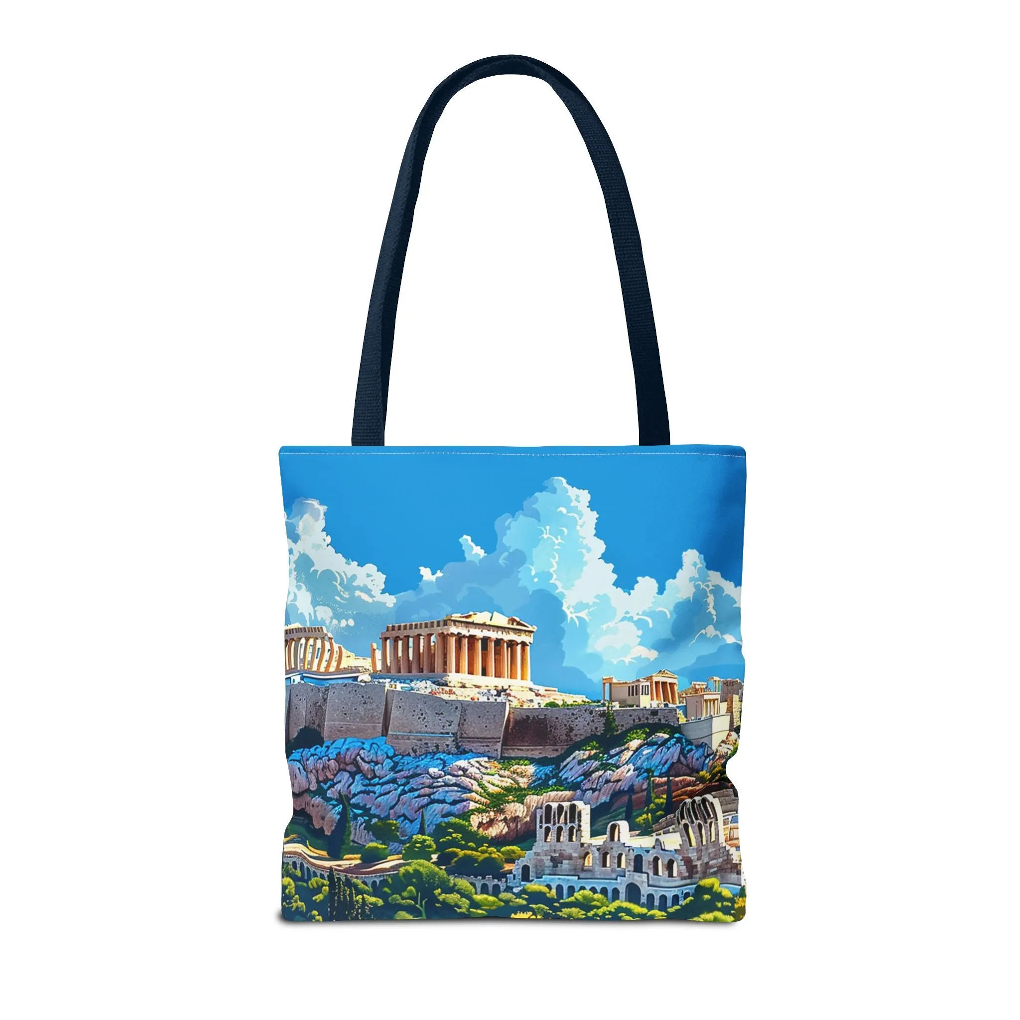 Acropolis Skyline Splendor Tote Bag - Carry the Legacy of Athens with You! Available in 3 sizes.