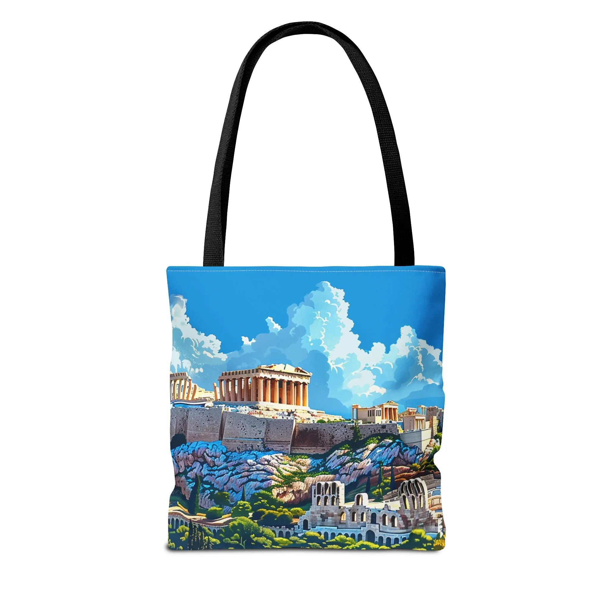 Acropolis Skyline Splendor Tote Bag - Carry the Legacy of Athens with You! Available in 3 sizes.