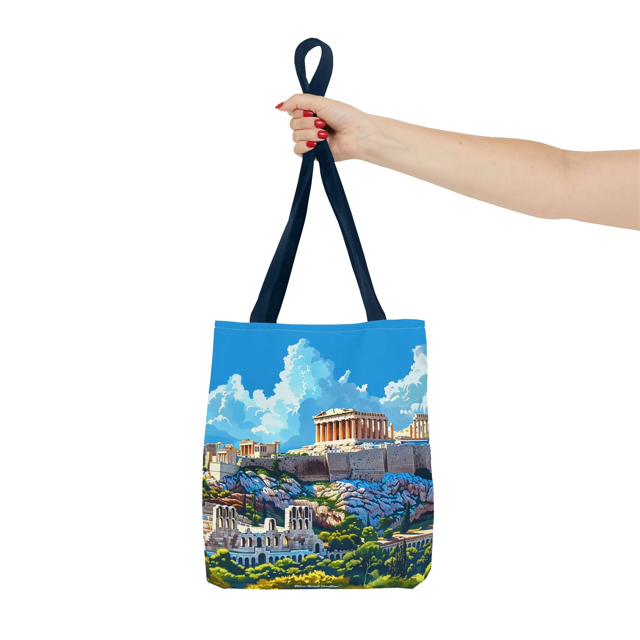 Acropolis Skyline Splendor Tote Bag - Carry the Legacy of Athens with You! Available in 3 sizes.