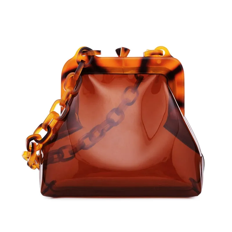 Acrylic Transparent Clutch Chain Women