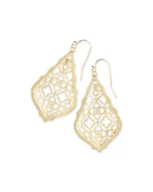 Addie Gold Drop Earrings In Gold Filigree Mix