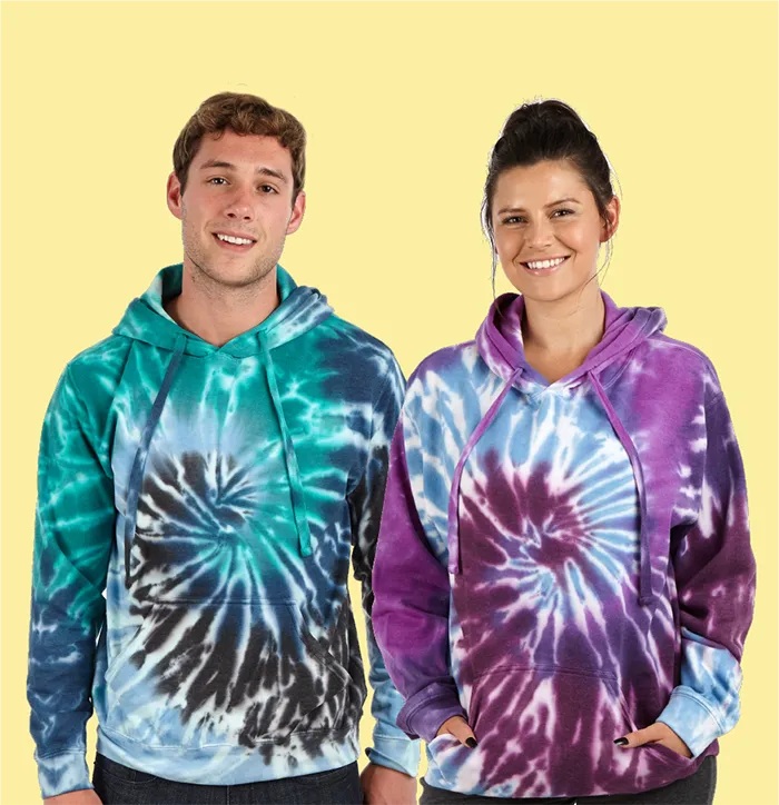 Adults Tie Dye Pullover Hooded Fleece (Style #788)