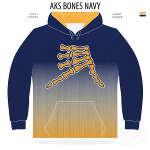 AkS Bones Fade Hoodie in Navy & Gold