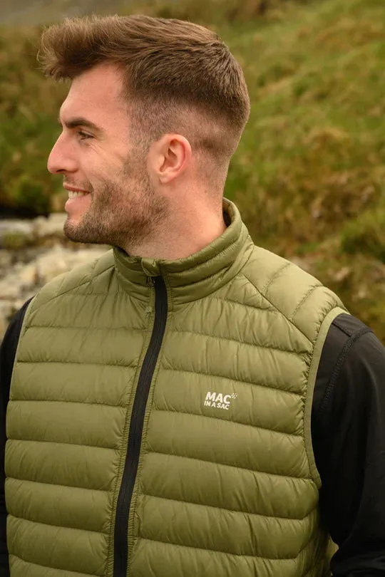Alpine Mens Packable Down Vest - Khaki