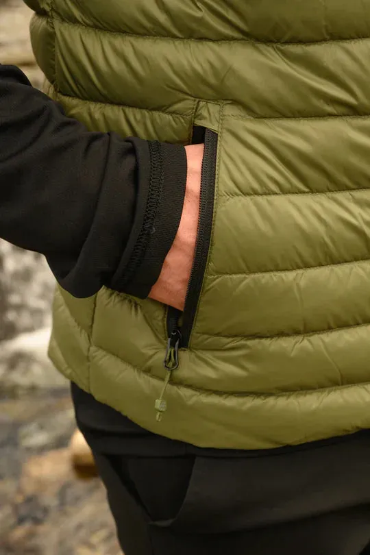 Alpine Mens Packable Down Vest - Khaki