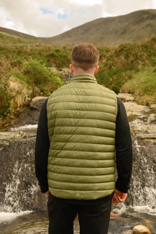 Alpine Mens Packable Down Vest - Khaki