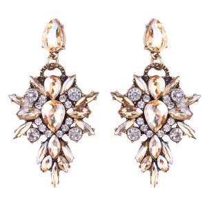 Amber Crystal Chandelier Earrings