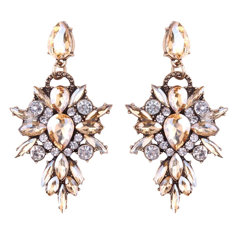Amber Crystal Chandelier Earrings