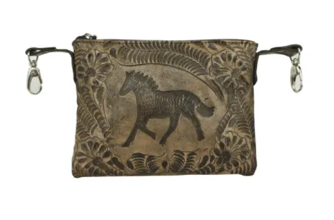 American West Handbag Hitchin' Post Collection: Trail Rider Crossbody Tooled Hip