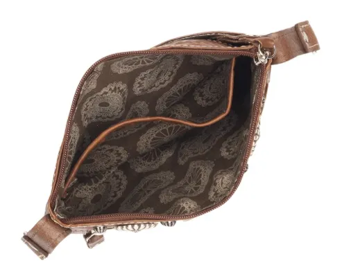 American West Handbag Hitchin' Post Collection: Trail Rider Crossbody Tooled Hip