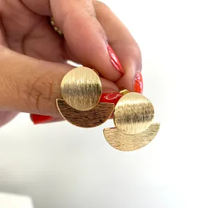 Angela D'Arcy Gold Moonrise Small Drop Earrings