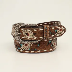 Ariat Women's Turquoise Underlay Floral Belt