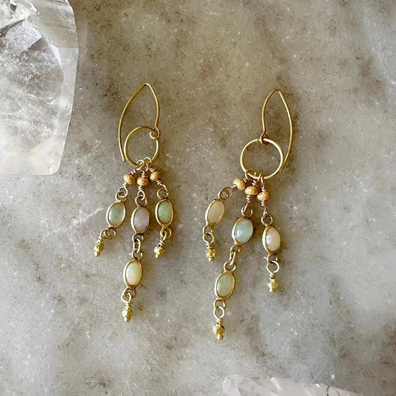 Ariel Australian Opal Cascade Earrings