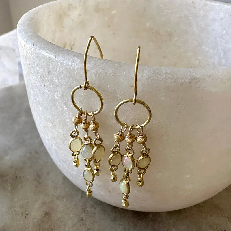 Ariel Australian Opal Cascade Earrings