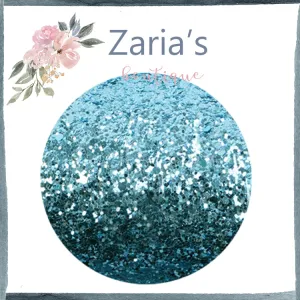 Atlantis Blue ~ Medium Glitter Faux Leather Fabric Sheets