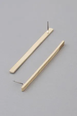 Bar Drop Earrings Gold-Tone