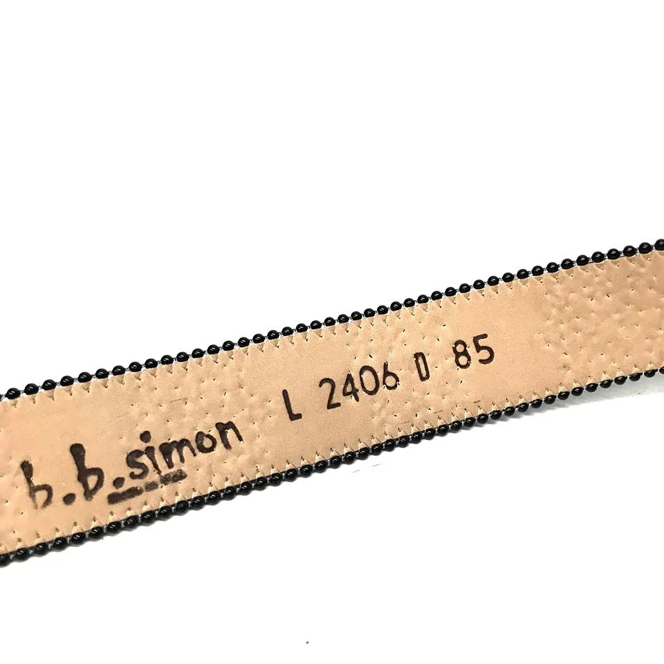b.b. Simon Multi Blue Fully Loaded Big Block Leather Crystal Belt