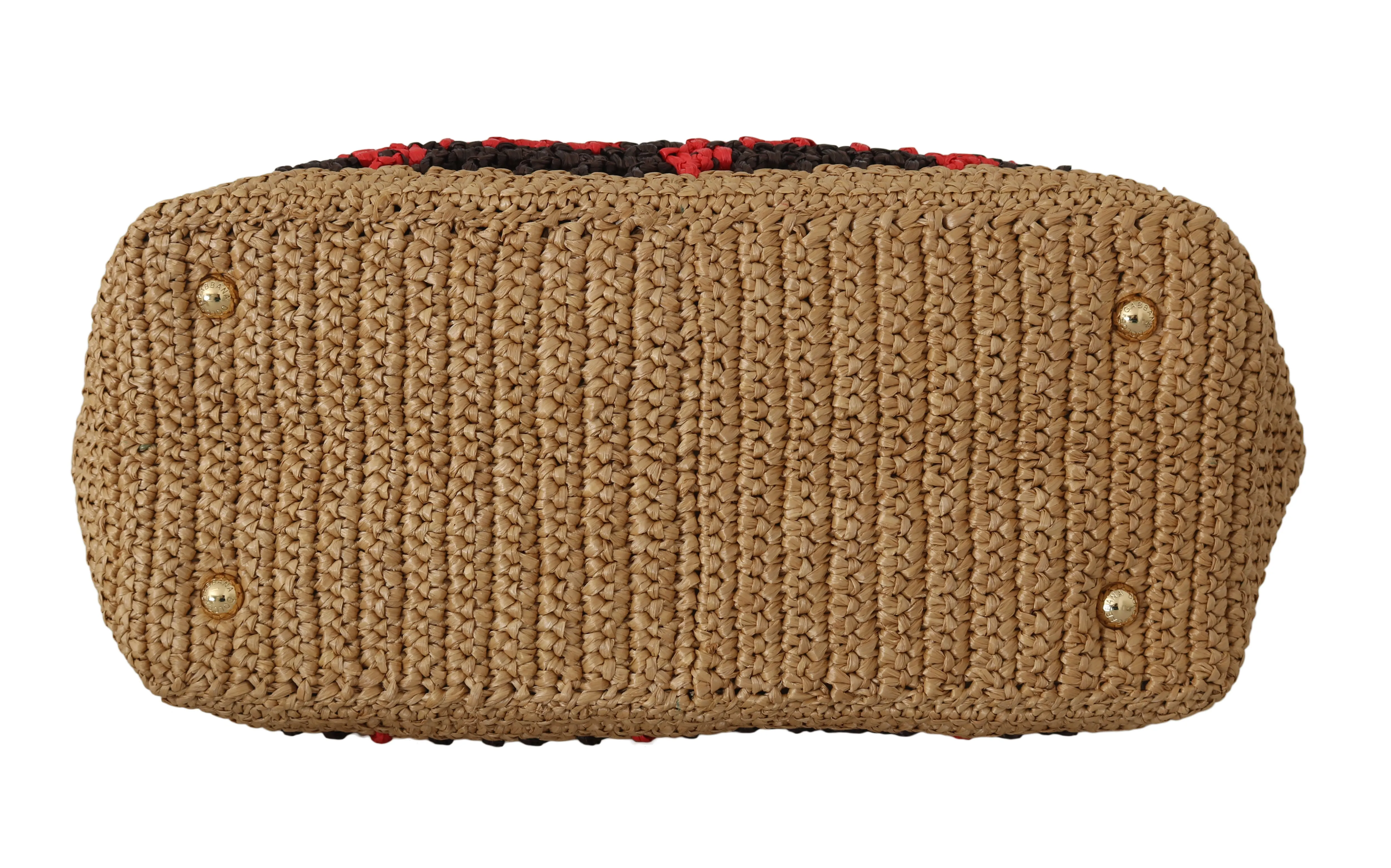 Beige Brown Paglia Raffia Shopping Tote Purse