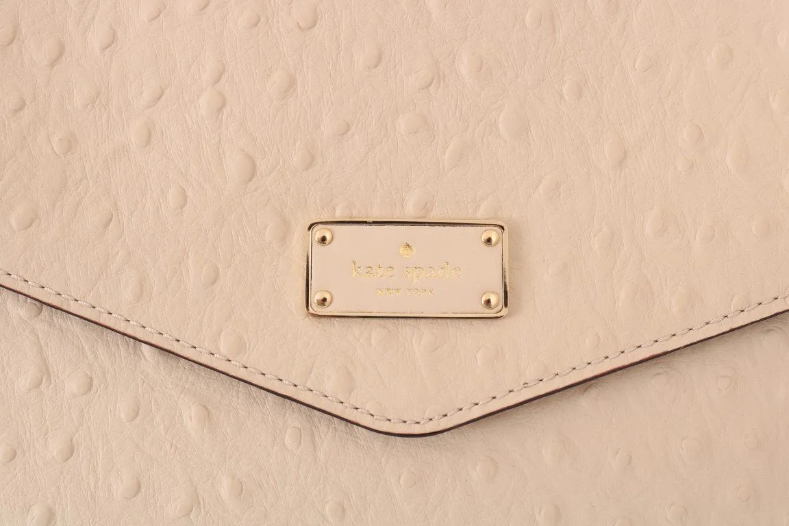 Beige HALSEY Ostrich Leather Tote Bag