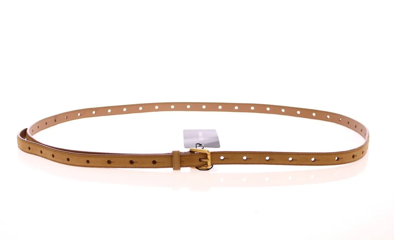 Beige Leather Suede Belt