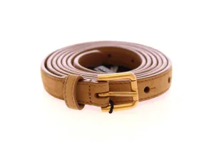 Beige Leather Suede Belt