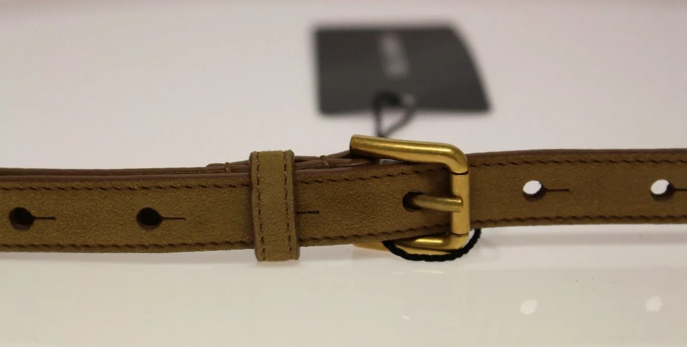 Beige Leather Suede Belt