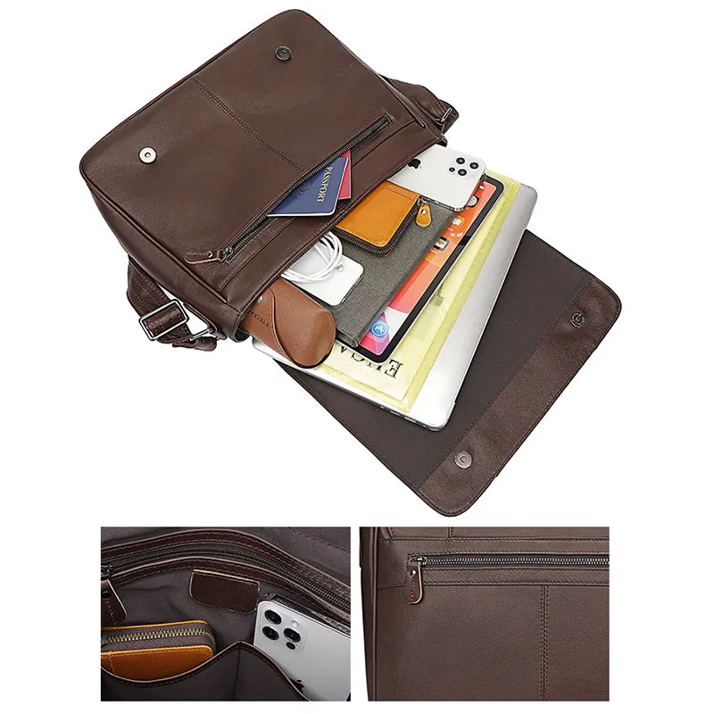 Bike Messenger Bag Men Vintage Leather Bags Crossbody Side Bags For Mens