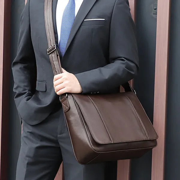 Bike Messenger Bag Men Vintage Leather Bags Crossbody Side Bags For Mens