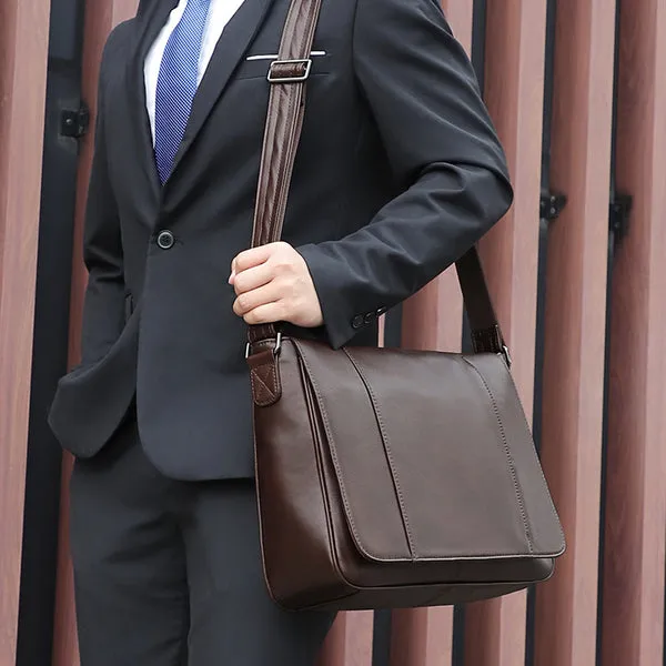 Bike Messenger Bag Men Vintage Leather Bags Crossbody Side Bags For Mens