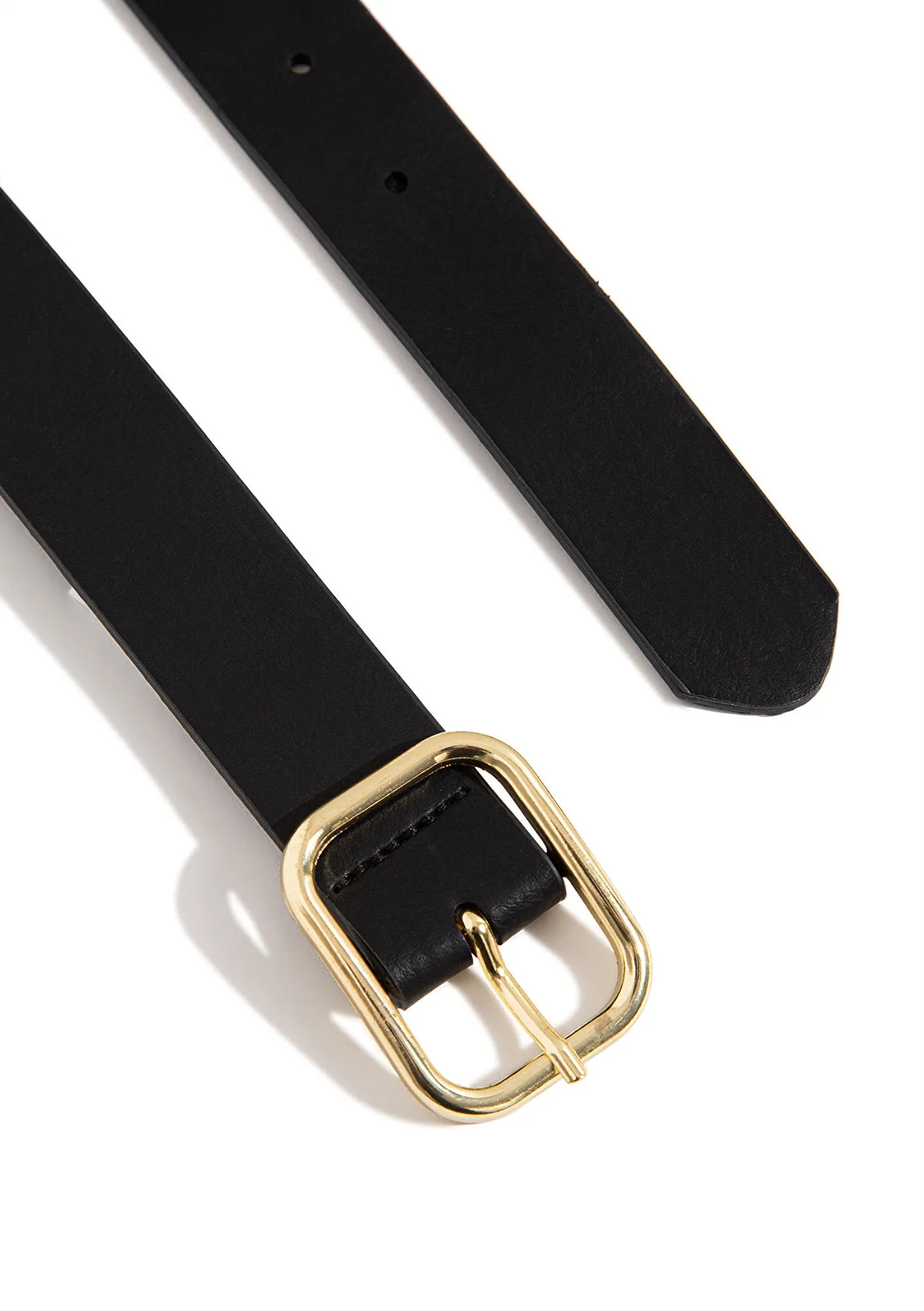 Black Faux Leather Belt